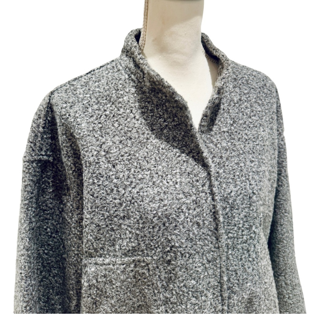 NWOT Women’s Oversized Bomber Jacket | Dark Gray Button Down + Pockets (L) - Picture 9 of 14